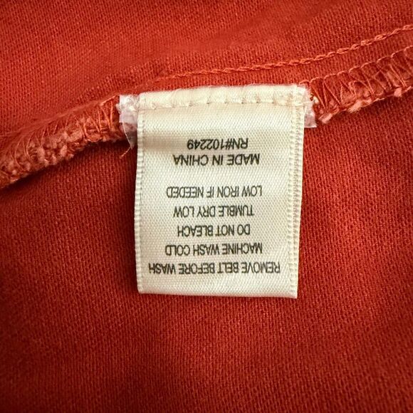 SKIES ARE BLUE Short Sleeve Button Front Jumpsuit Size 3X Rust Orange NEW - Picture 7 of 8